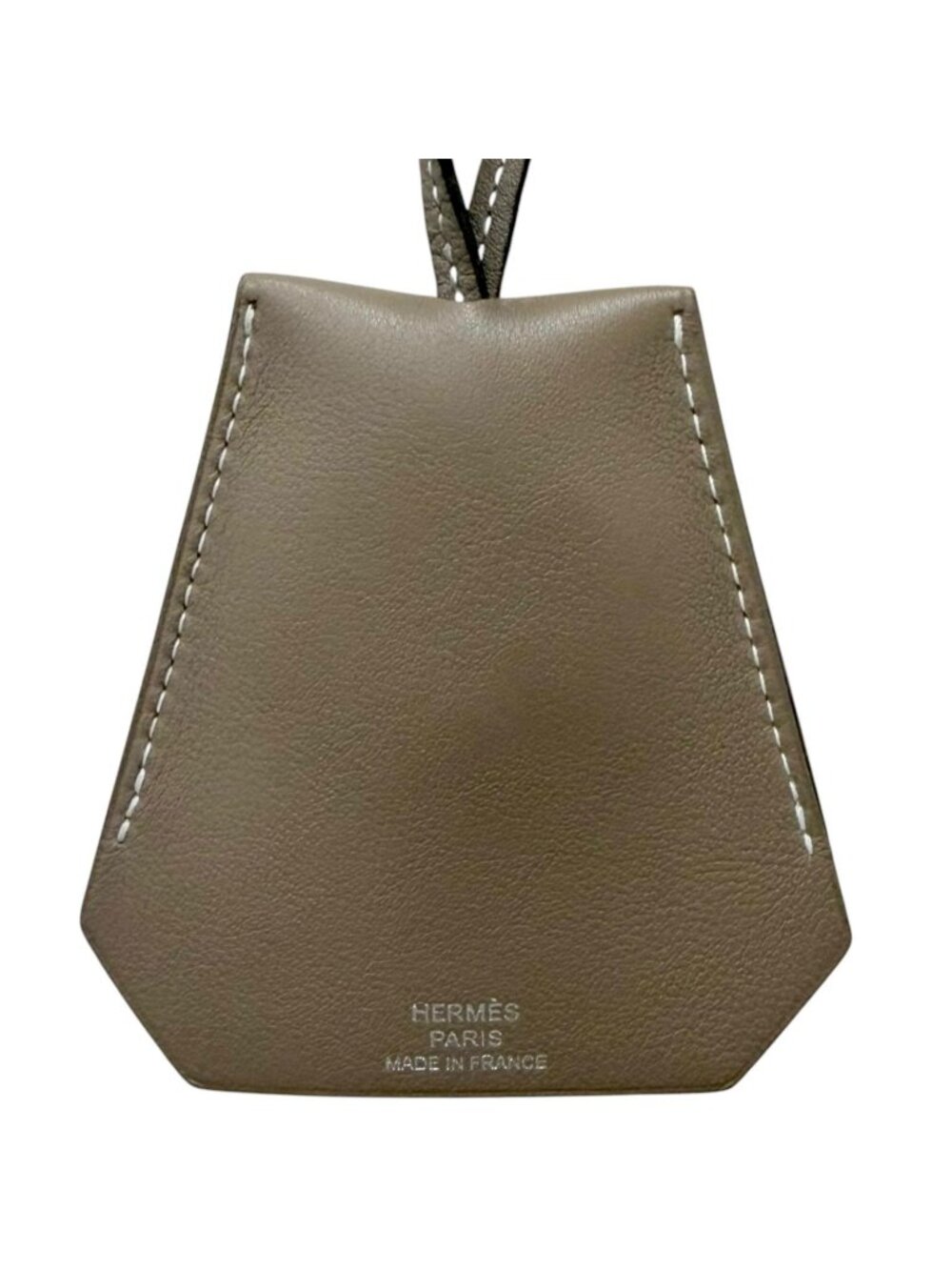 Hermes Veau Swift Large Clochette Necklace Etoupe